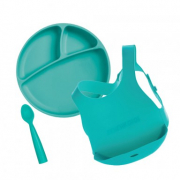 Minikoioi Feeding Set комплект за хранене - 100% силикон - 6 м+ зелен
