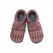 BaoBaby - бебешки кожени пантофки - сандали - винтидж розово