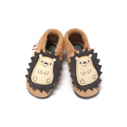 BaoBaby - бебешки кожени пантофки - класически - таралежче, цвят пудра
