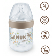 NUK for NATURE Шише РР Temperature Control 150мл. със силиконов биберон 0+ S кремаво