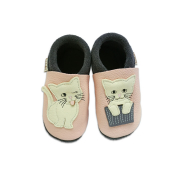 BaoBaby - бебешки кожени пантофки - класически - Котенца