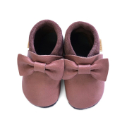 BaoBaby - бебешки кожени пантофки - балерини - винтидж розово размер XS